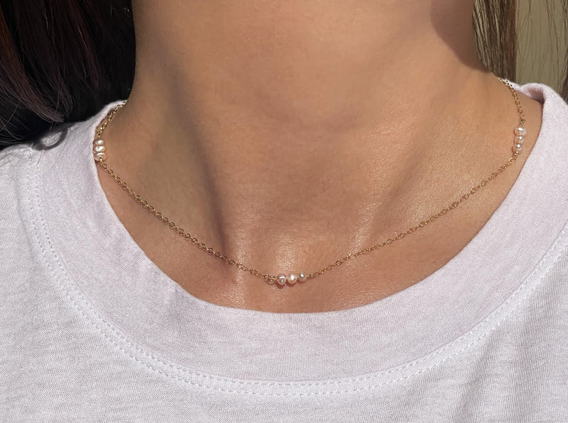 Bridesmaid Gifts Simple Pearl Necklace Dainty Pearl Necklace Single Pe –  UrWeddingGifts