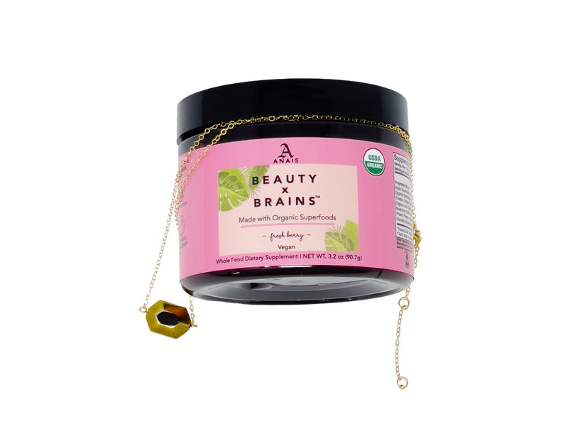 Crystal Necklace (3 colors) + Beauty x Brains® Jar Set